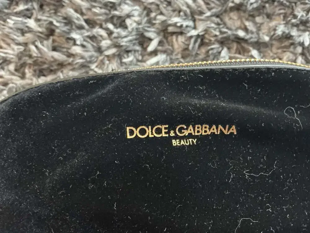 Dolce & Gabbana Beauty Black Velvet Cosmetic Pouch Makeup Bag